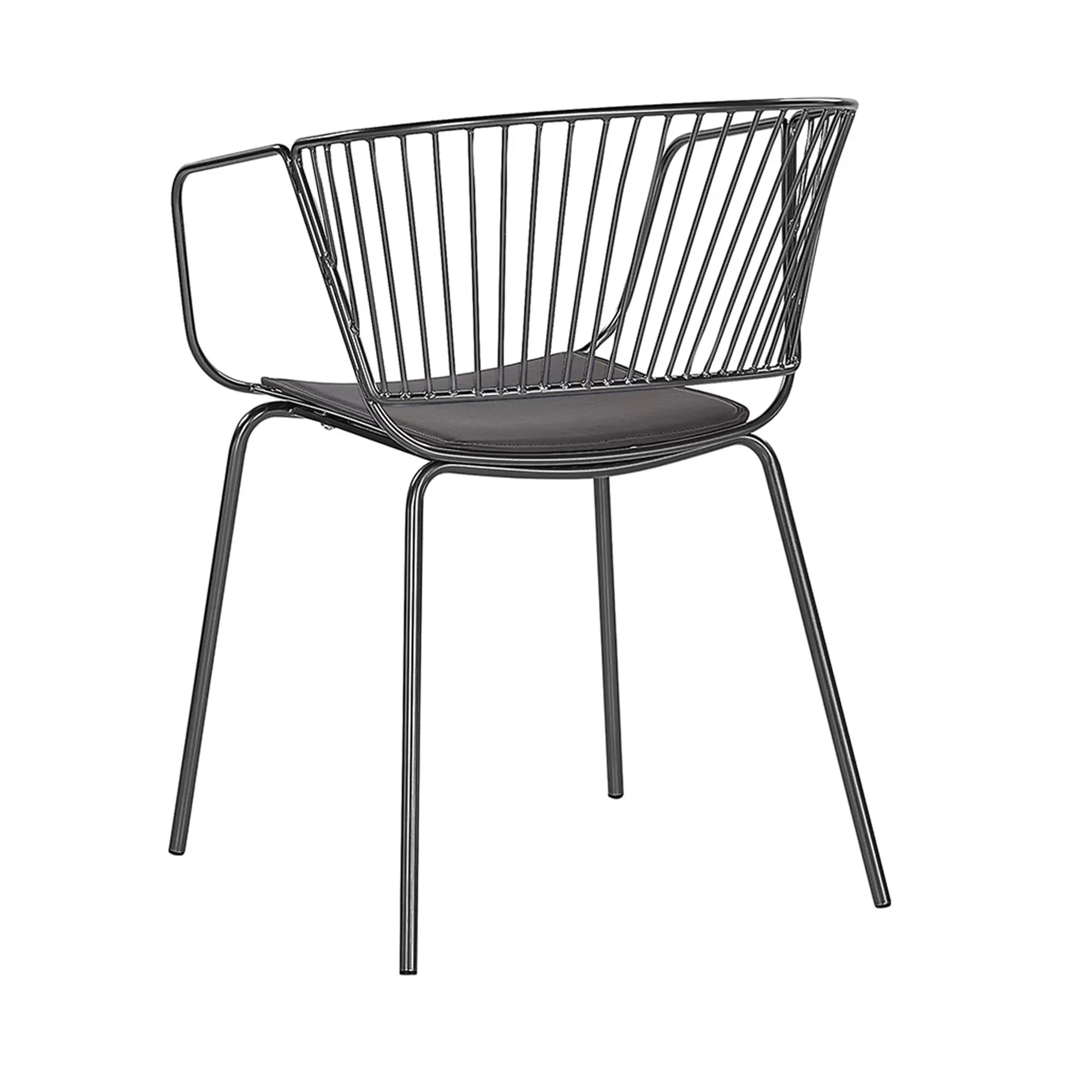 Illustration numéro 3 du produit Lot de 2 chaises de salle à manger en métal noir 54x77cm