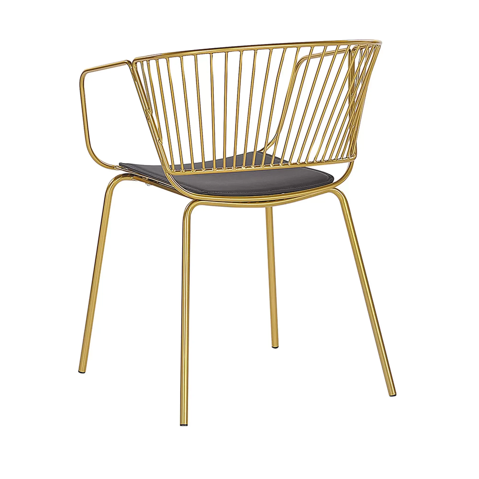 Illustration numéro 3 du produit Lot de 2 chaises de salle à manger en métal doré 54x77cm