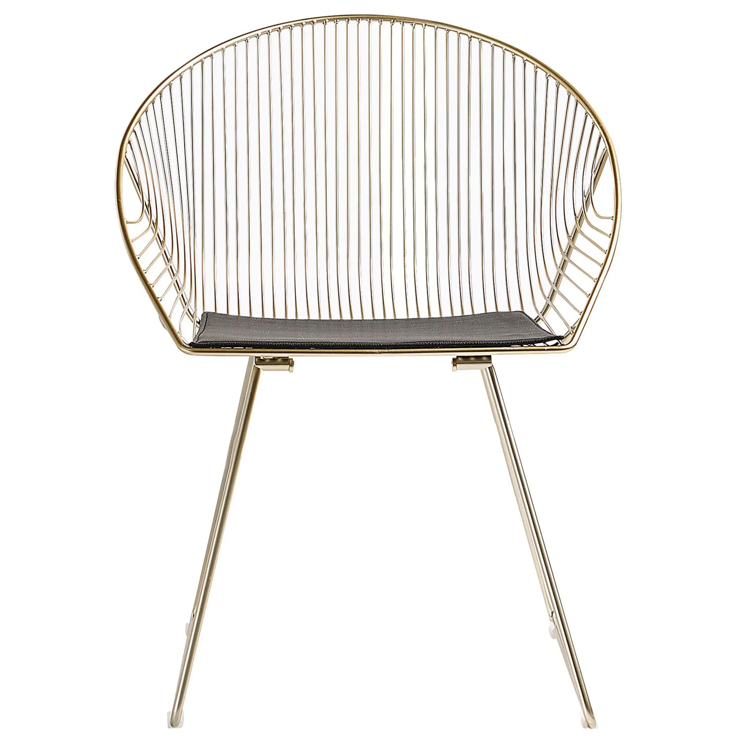 Illustration numéro 3 du produit Lot de 2 chaises de salle à manger en métal doré 65x77cm