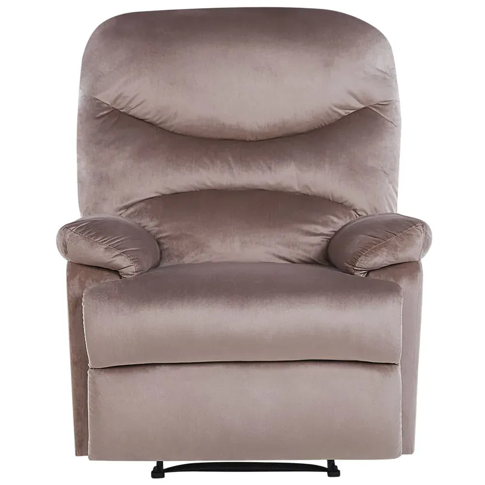 Illustration numéro 3 du produit Fauteuil inclinable velours taupe beige