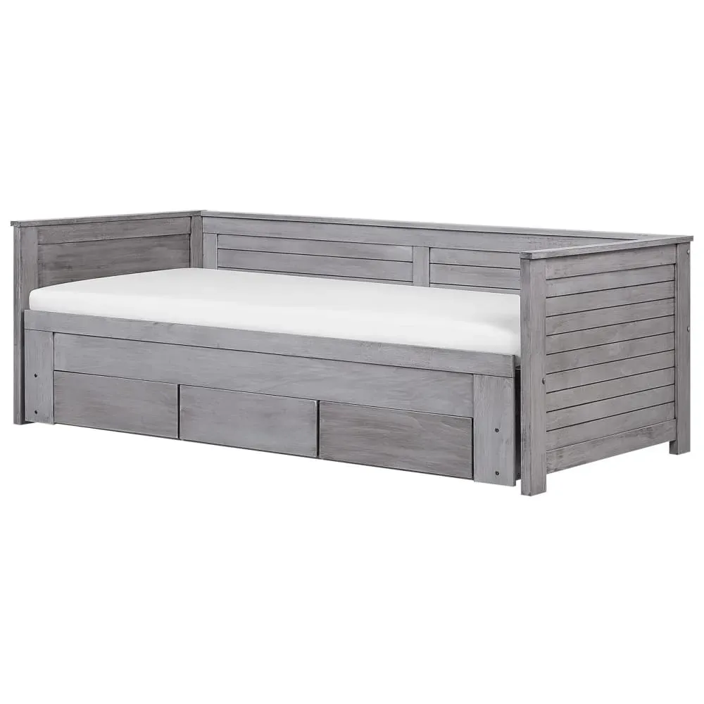 Illustration numéro 3 du produit Lit gigogne en bois gris 90x200