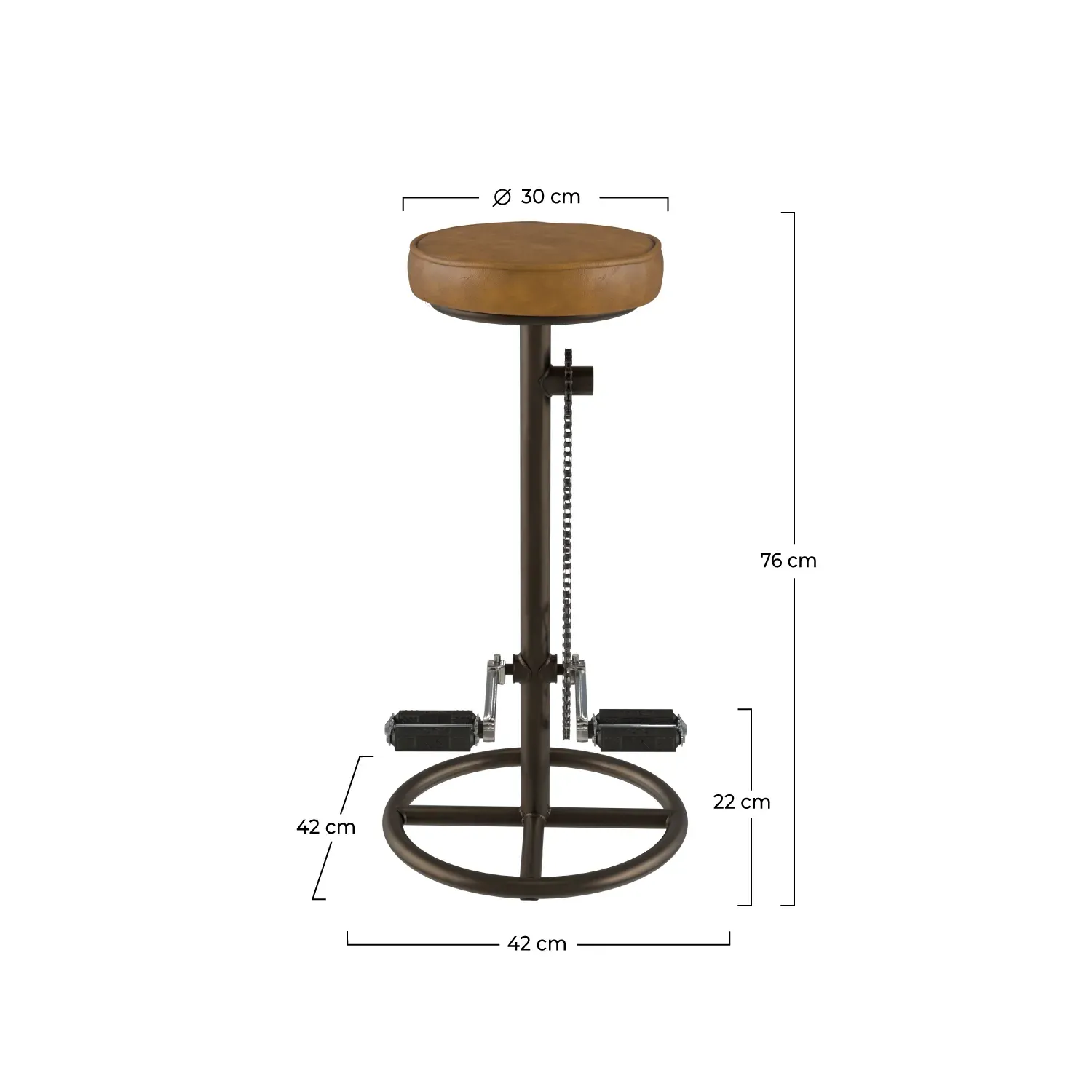 Illustration numéro 3 du produit Tabouret de bar 73 cm en cuir marron
