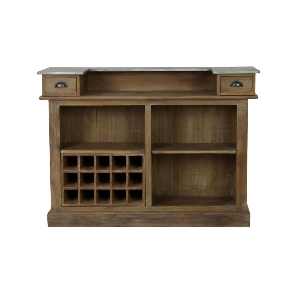 Illustration numéro 3 du produit Meuble de bar en bois de cèdre recyclé et métal