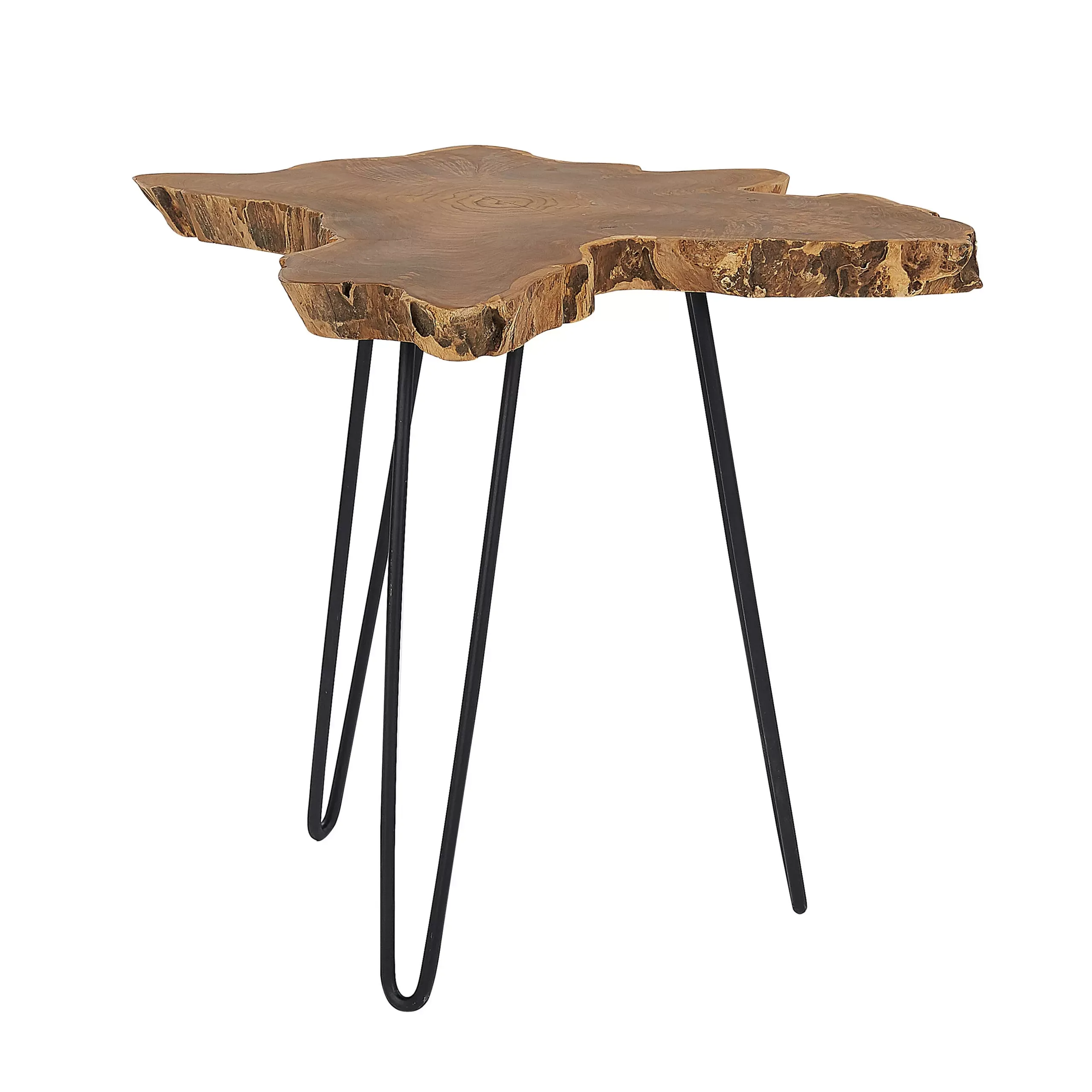 Illustration numéro 3 du produit Lot de 2 tables d'appoint teck marron foncé