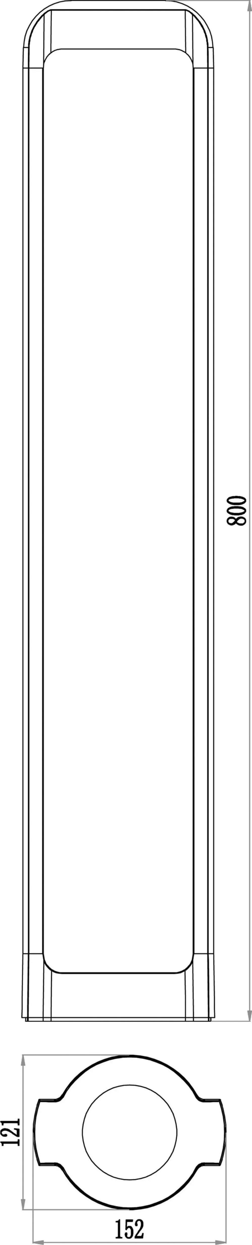 Illustration numéro 3 du produit Borne d'éclairage de jardin en aluminium gris H80cm