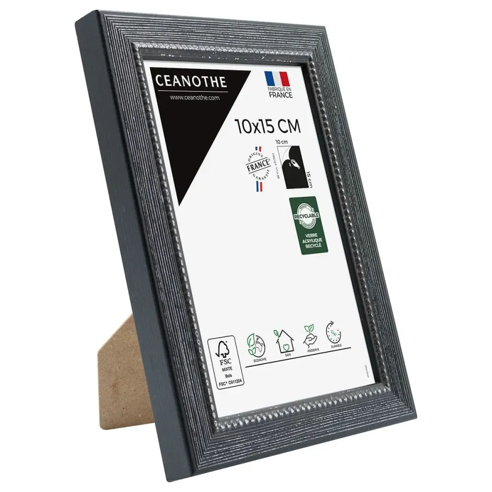 Illustration numéro 3 du produit Cadre photo Perle noir 10x15 cm