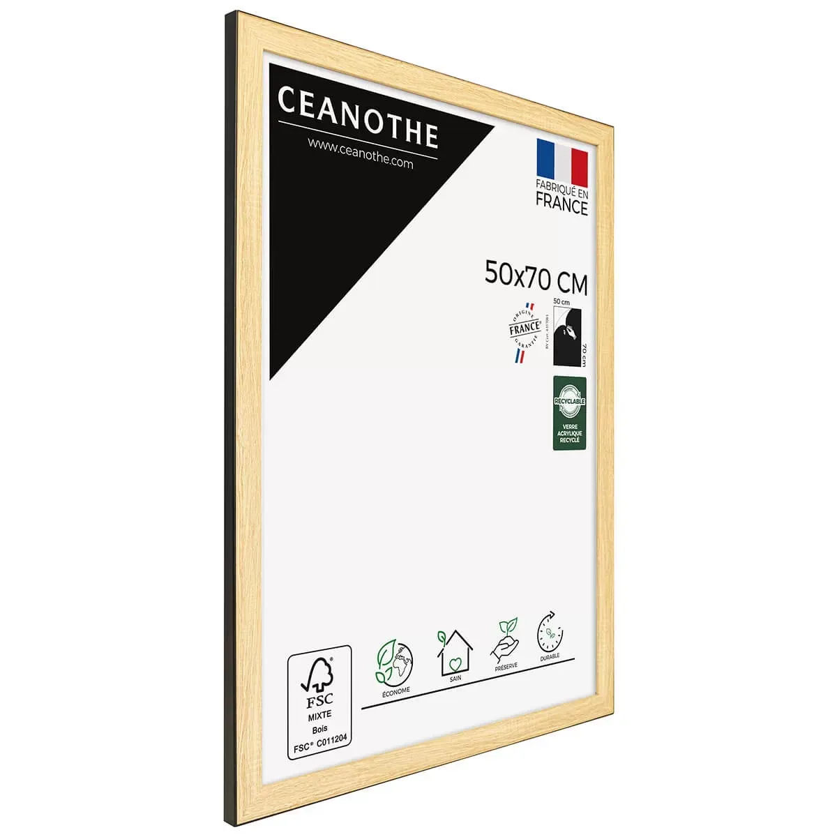 Illustration numéro 3 du produit Cadre photo Newton bois noir 50x70 cm résine recyclée