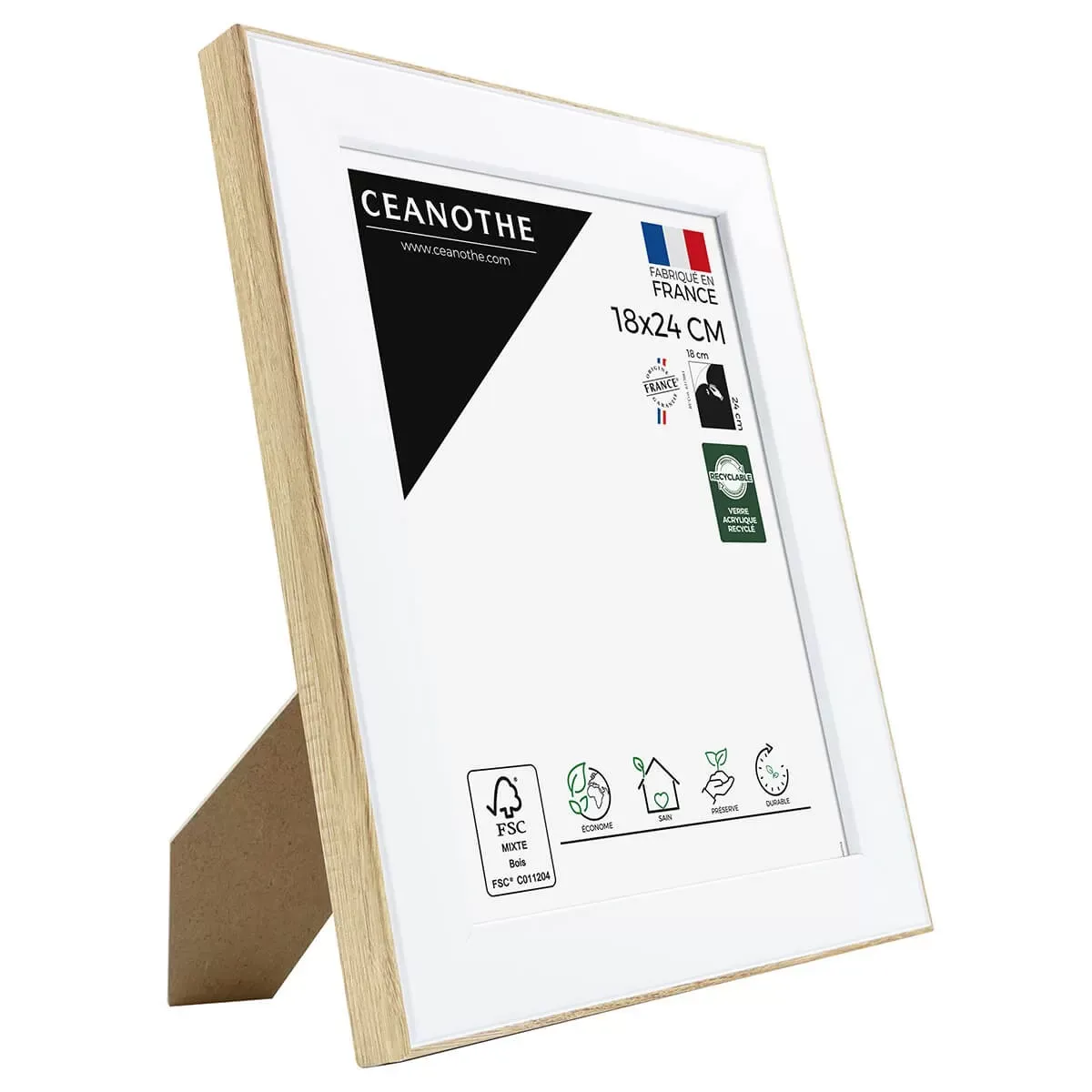 Illustration numéro 3 du produit Cadre photo brut 18x24 cm résine recyclée
