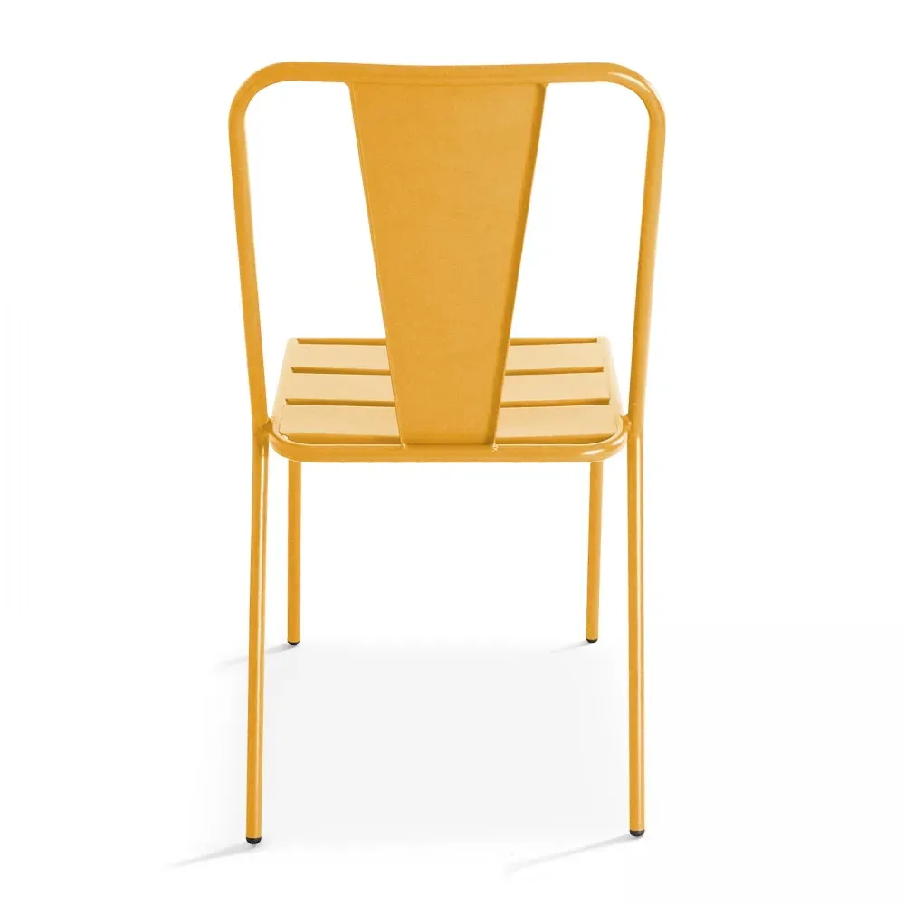 Illustration numéro 3 du produit Chaise de jardin bistrot en métal jaune