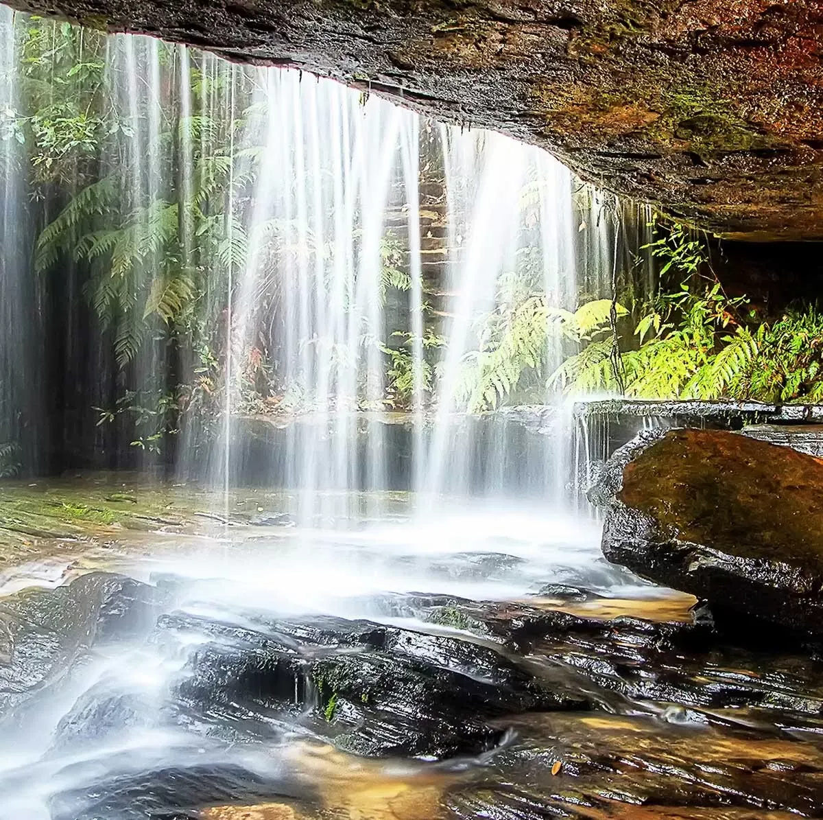 Illustration numéro 3 du produit Tableau nature chute d'eau toile imprimée 120x80 cm