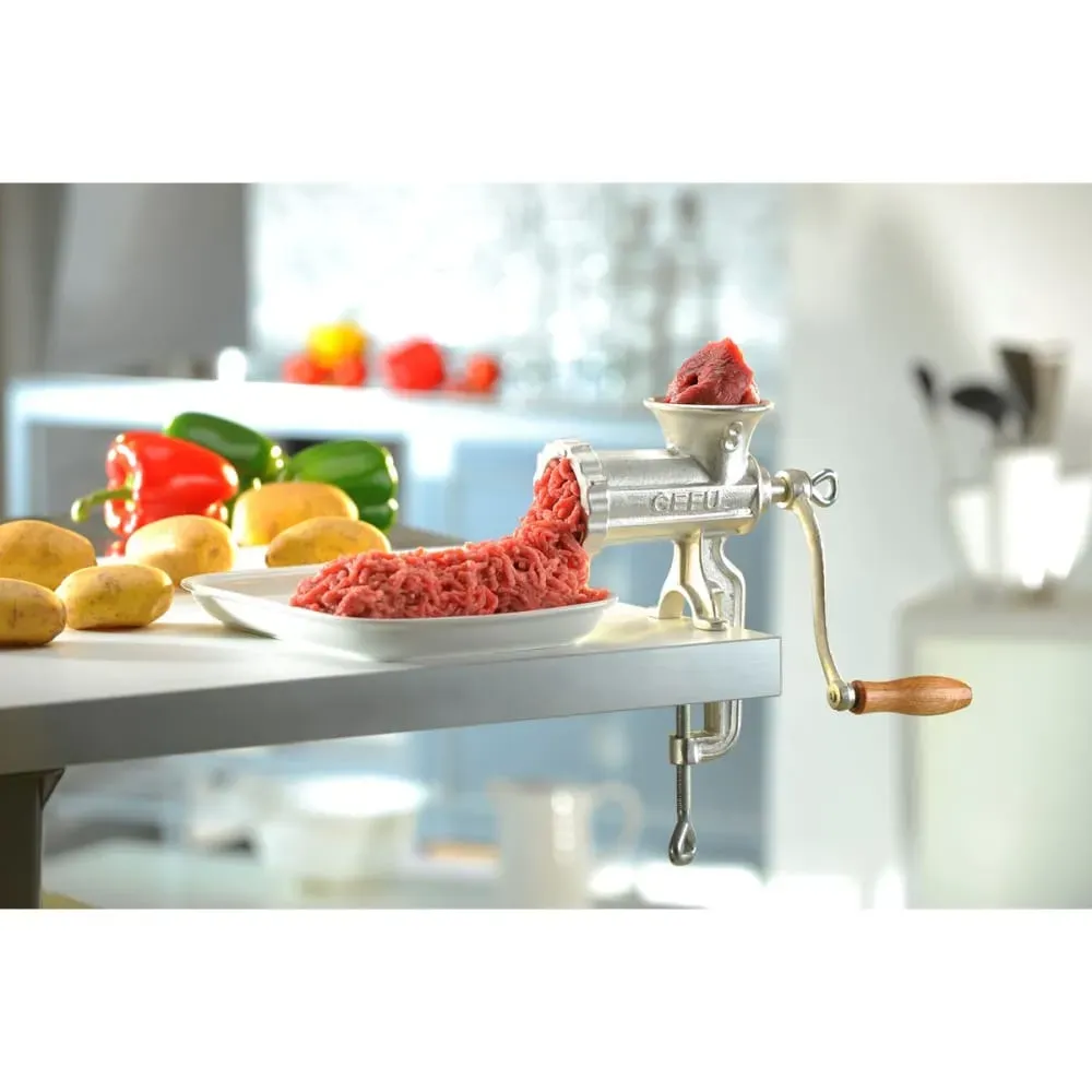 Illustration numéro 3 du produit Hachoir à viande taille 8 en acier inoxydable argent