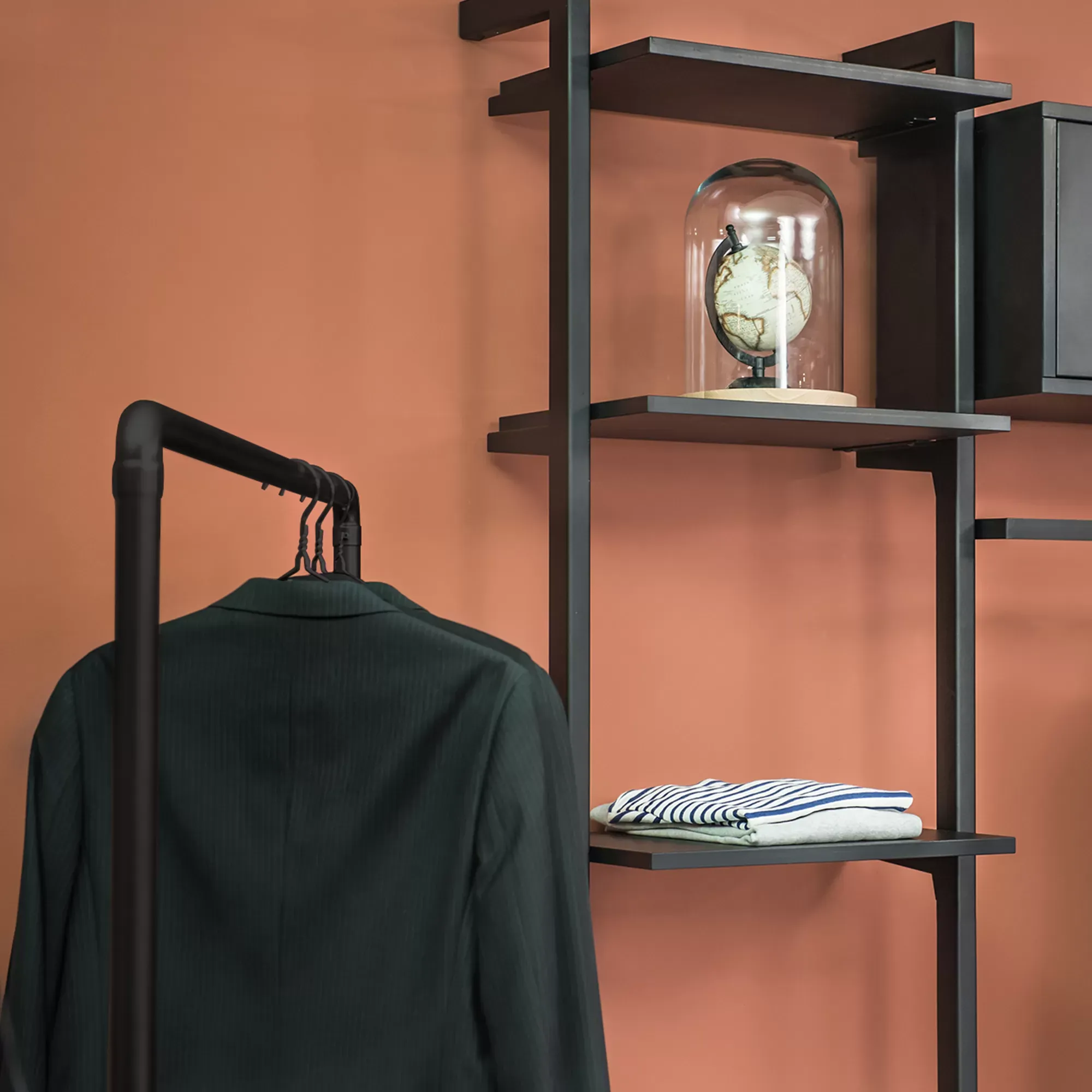 Illustration numéro 3 du produit Portant vêtements noir 100x48xH160cm