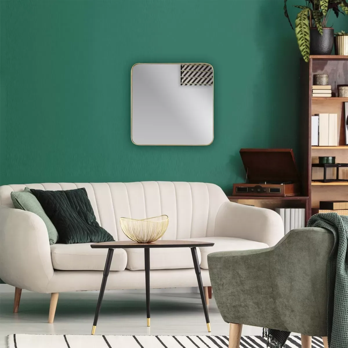 Illustration numéro 3 du produit Miroir carré aux bords fins 30x30cm