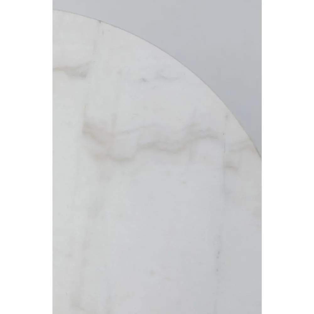 Illustration numéro 3 du produit Table à manger ronde 2 personnes en marbre blanc et acier D60