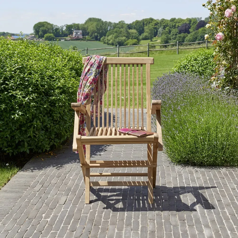 Illustration numéro 3 du produit Fauteuil de jardin en teck massif pliant
