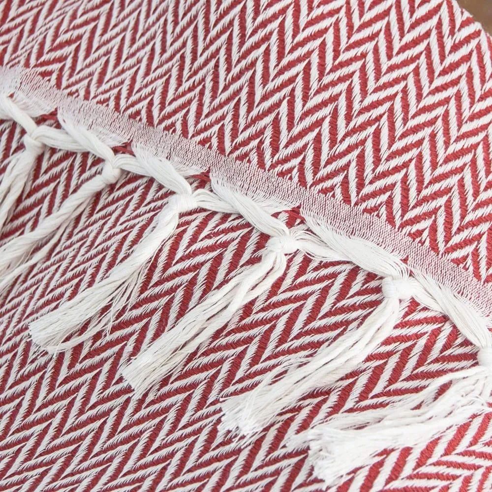 Illustration numéro 3 du produit Plaid laine rouge 160x250