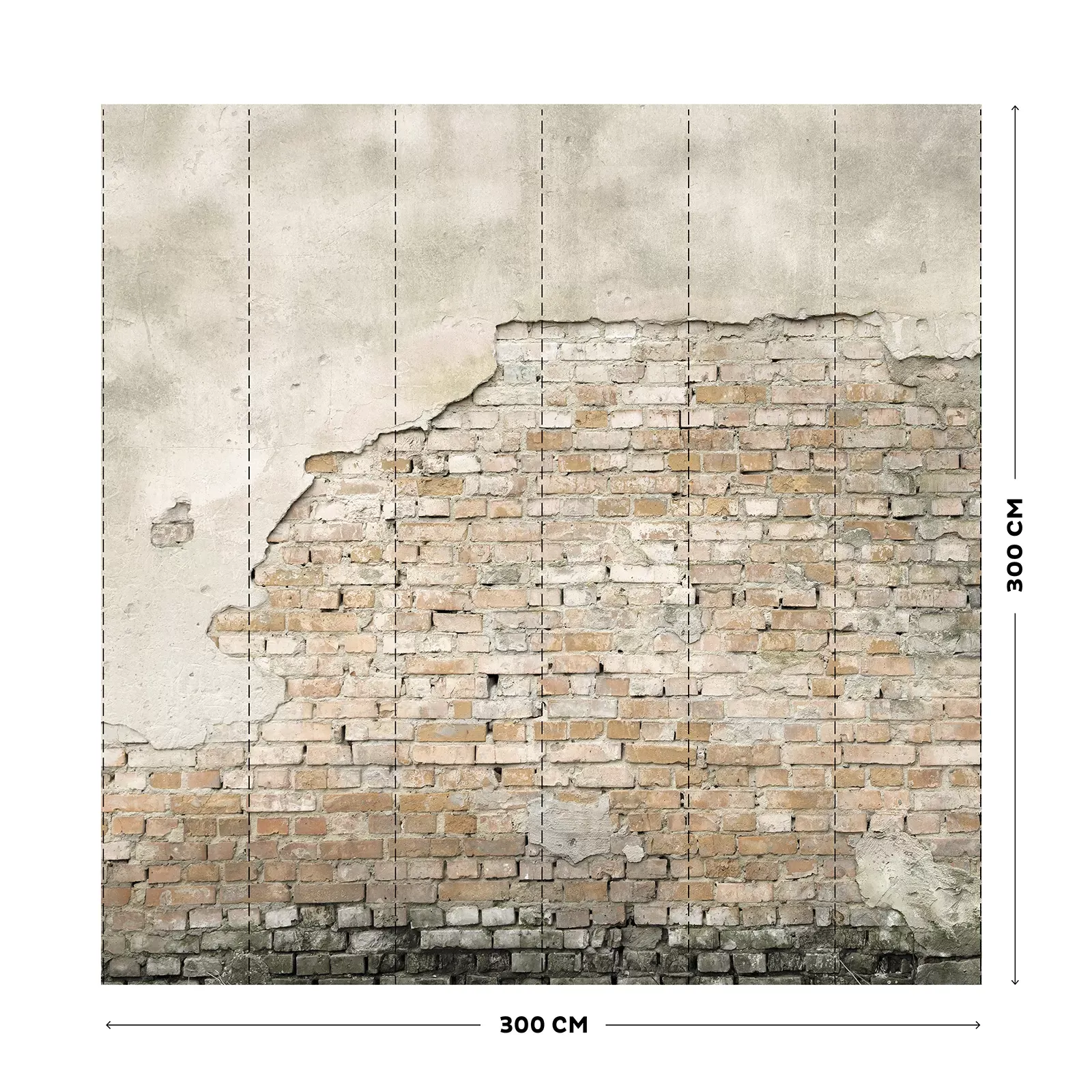 Illustration numéro 3 du produit Papier peint panoramique intissé Dublin pierres gris ocre 300x300cm