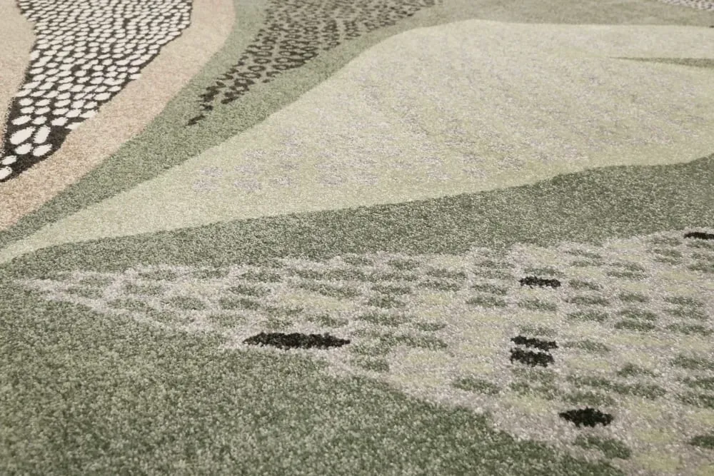 Illustration numéro 3 du produit Tapis design motif végétal fond vert sauge 120x170