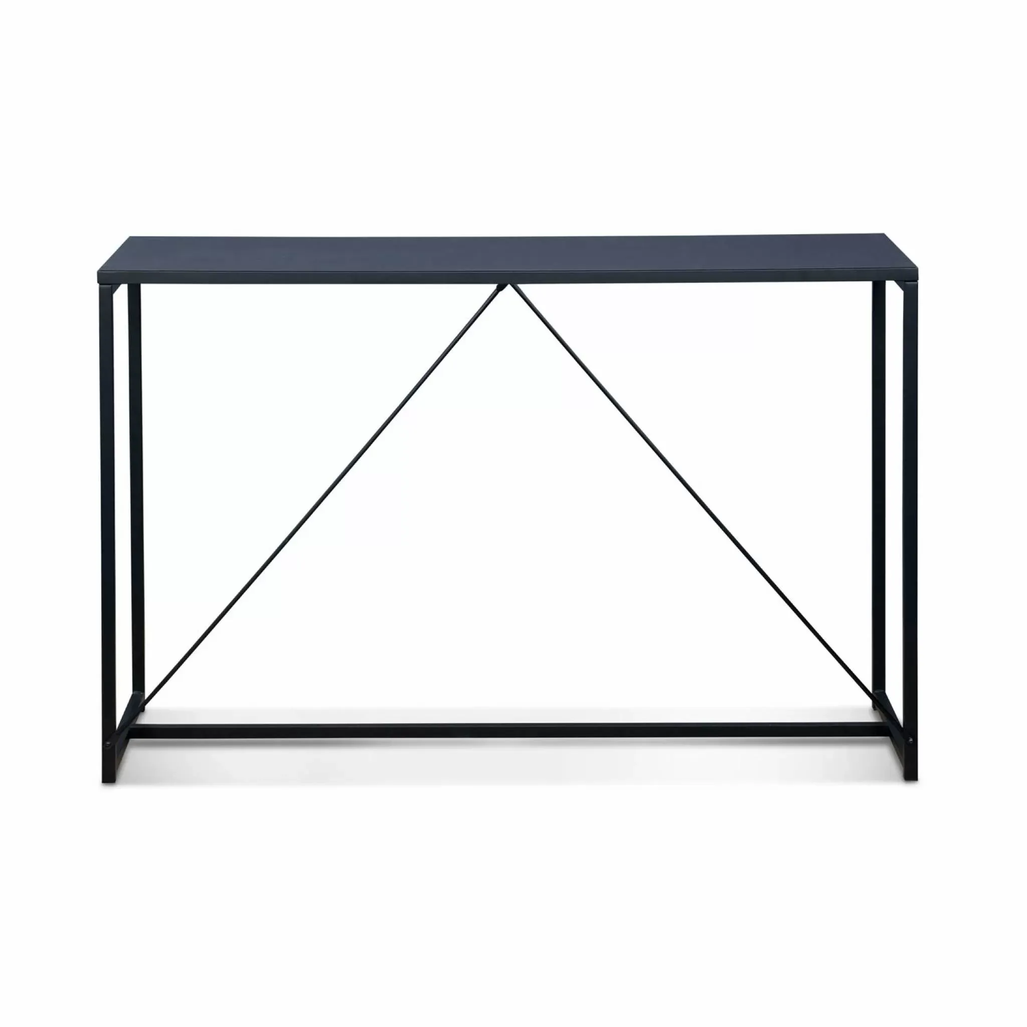 Illustration numéro 3 du produit Console en métal noir 120 x 39 x 79cm