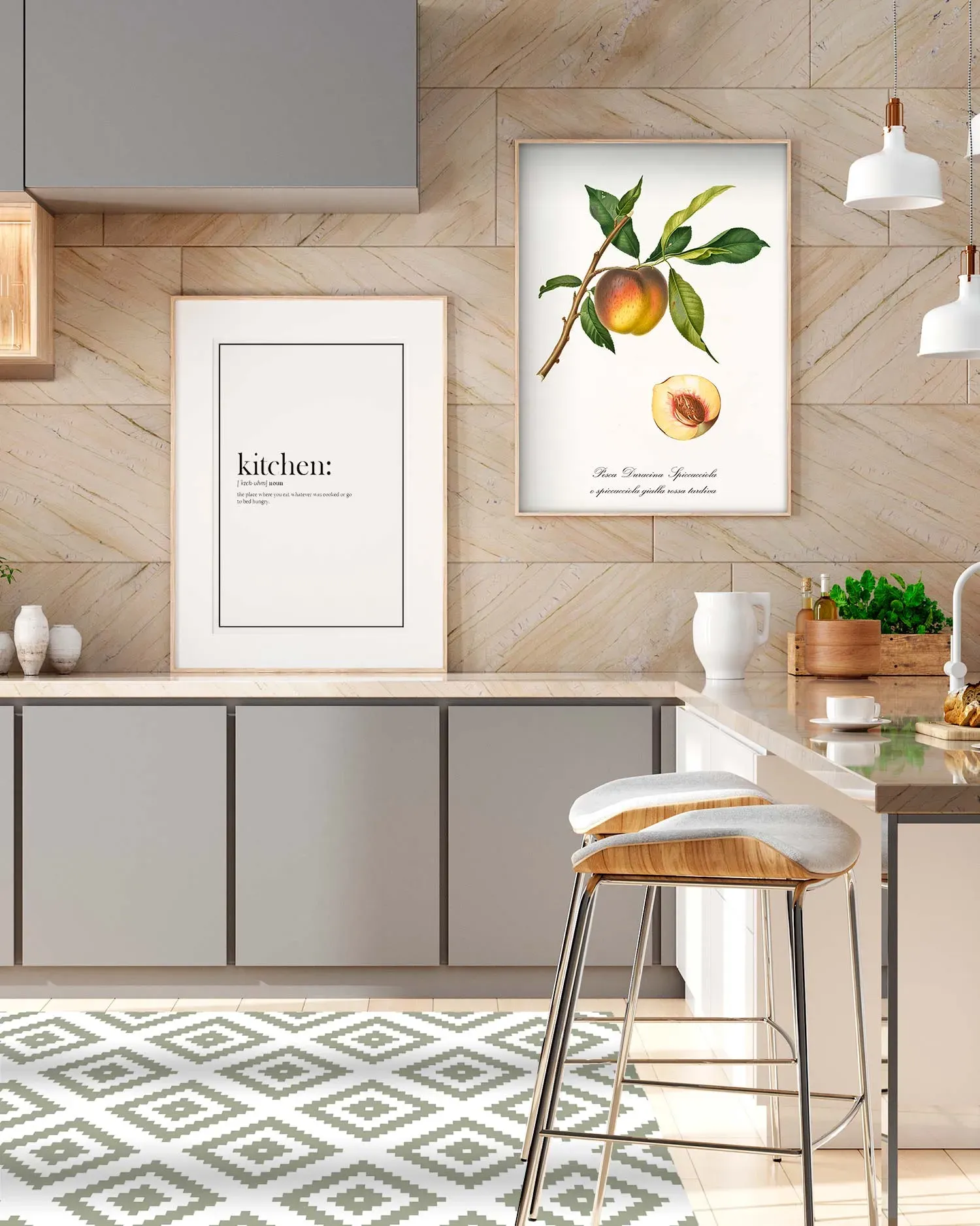 Illustration numéro 3 du produit Tapis vinyle carrés verts 60x200cm