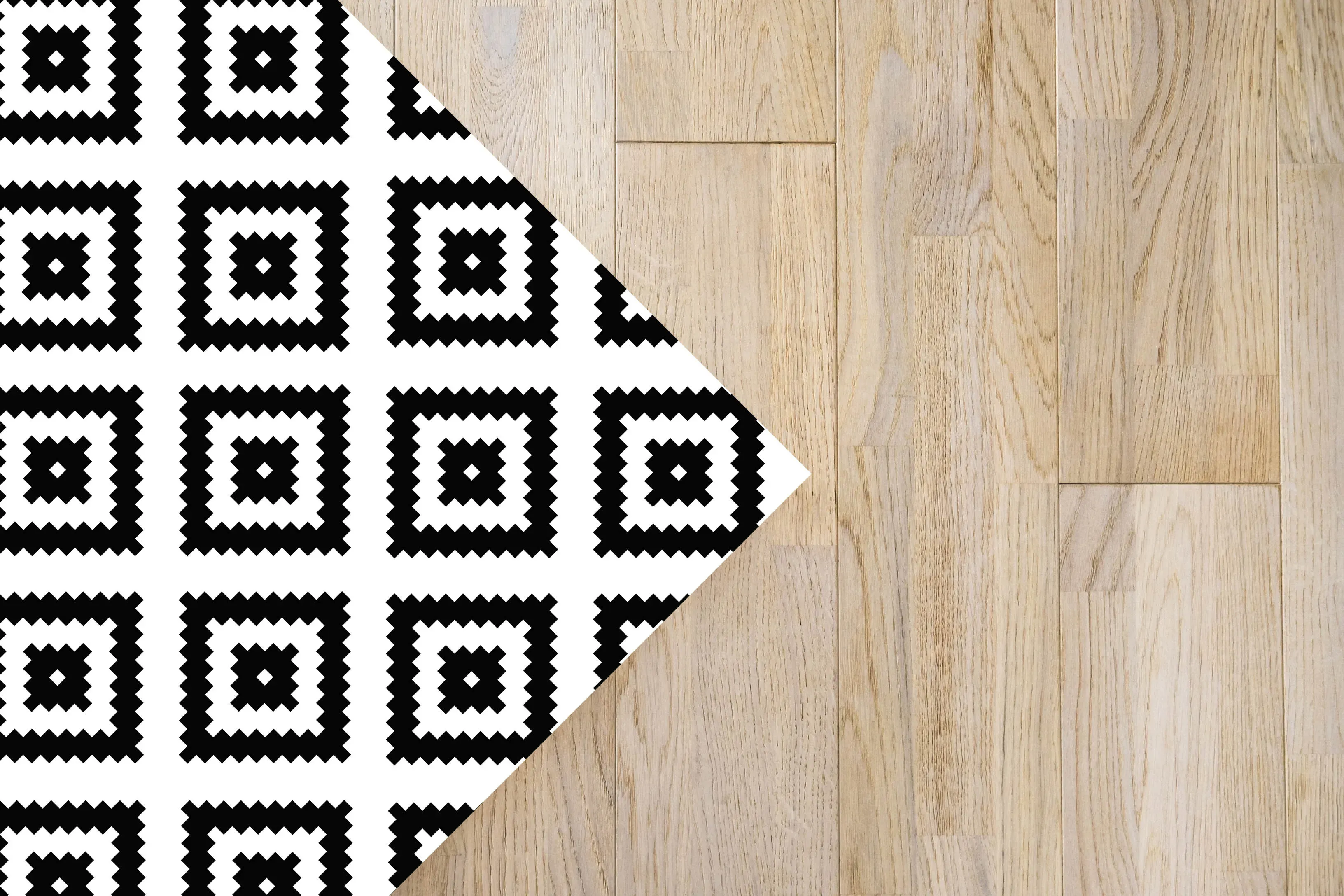 Illustration numéro 3 du produit Tapis vinyle carrés noirs 60x250cm