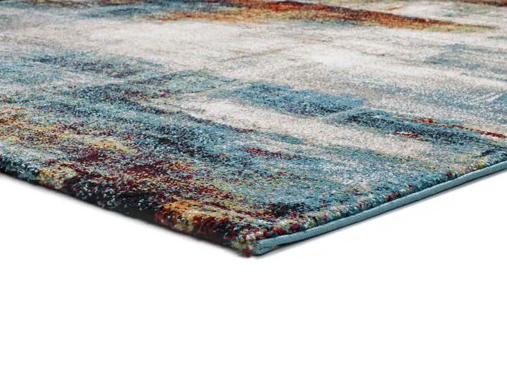 Illustration numéro 3 du produit Tapis abstrait beige/bleu/rouille 120x170 cm