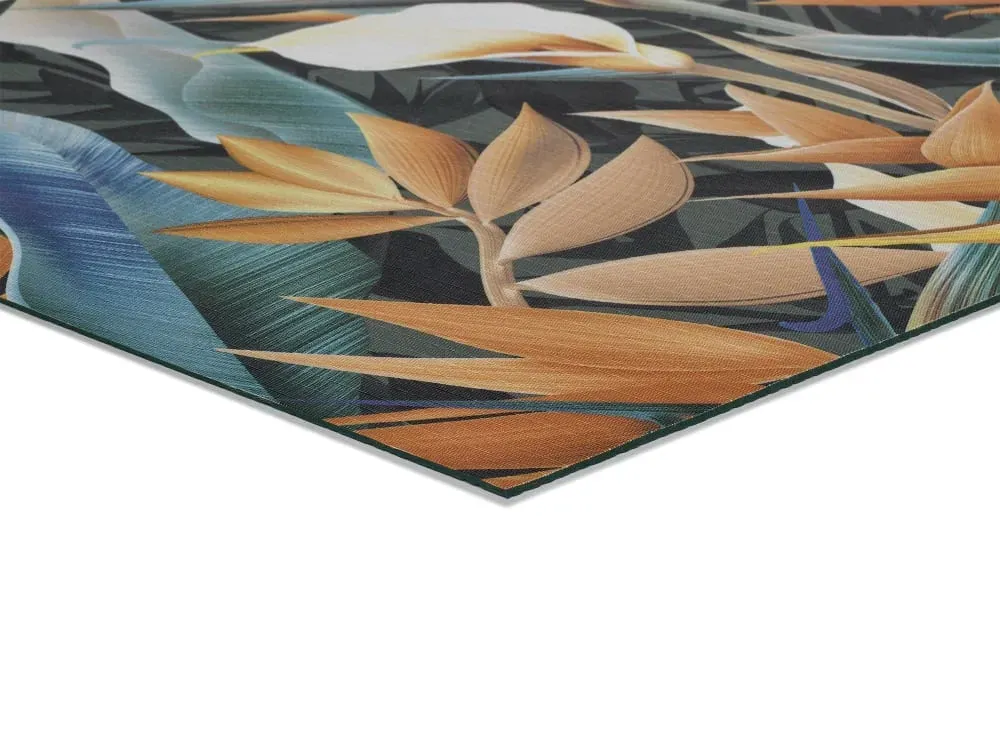 Illustration numéro 3 du produit Tapis de cuisine lavable feuilles jaune/bleu/vert 52x200 cm