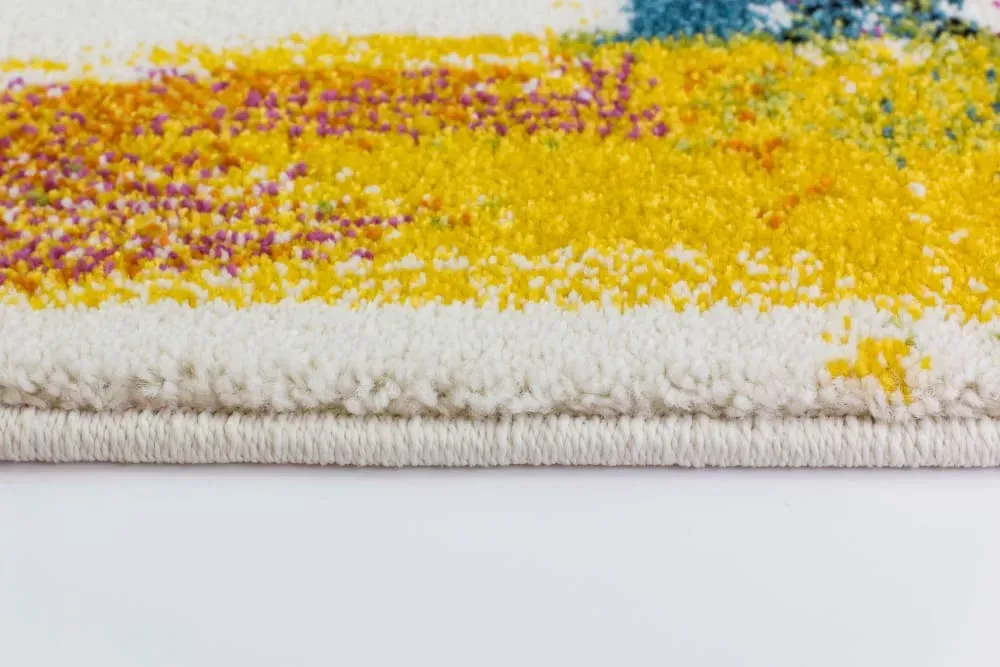 Illustration numéro 3 du produit Tapis descente de lit blanc/multicolore 60x120 cm