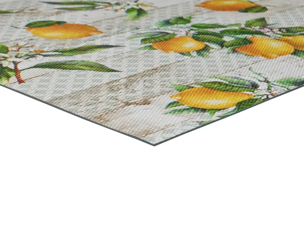 Illustration numéro 3 du produit Tapis de cuisine lavable citrons jaune/vert/gris 48x200 cm