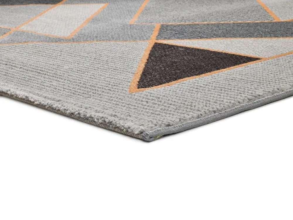 Illustration numéro 3 du produit Tapis géométrique gris/noir/moutarde 160x230 cm