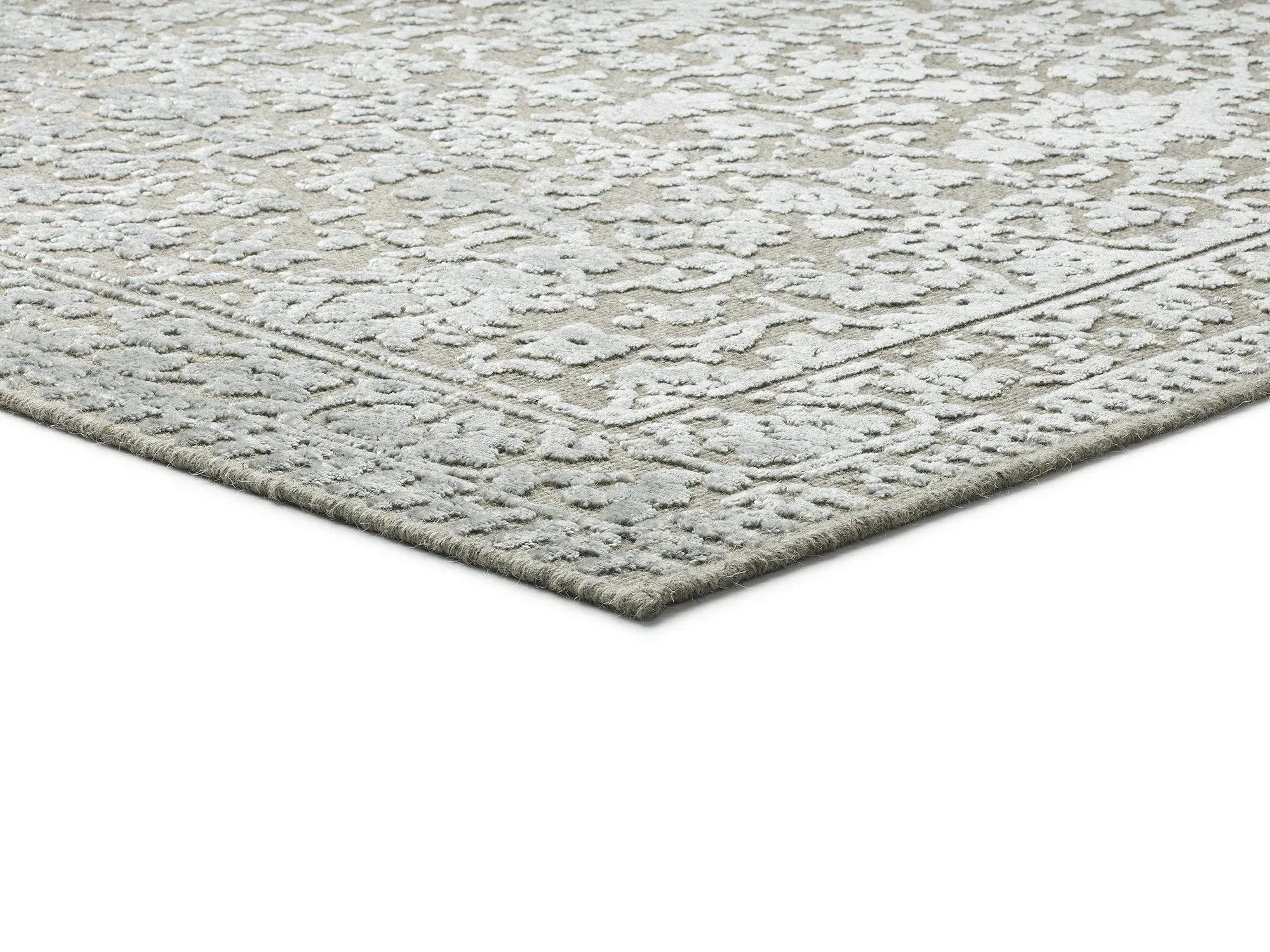 Illustration numéro 3 du produit Tapis en laine vintage argent  140x200 cm