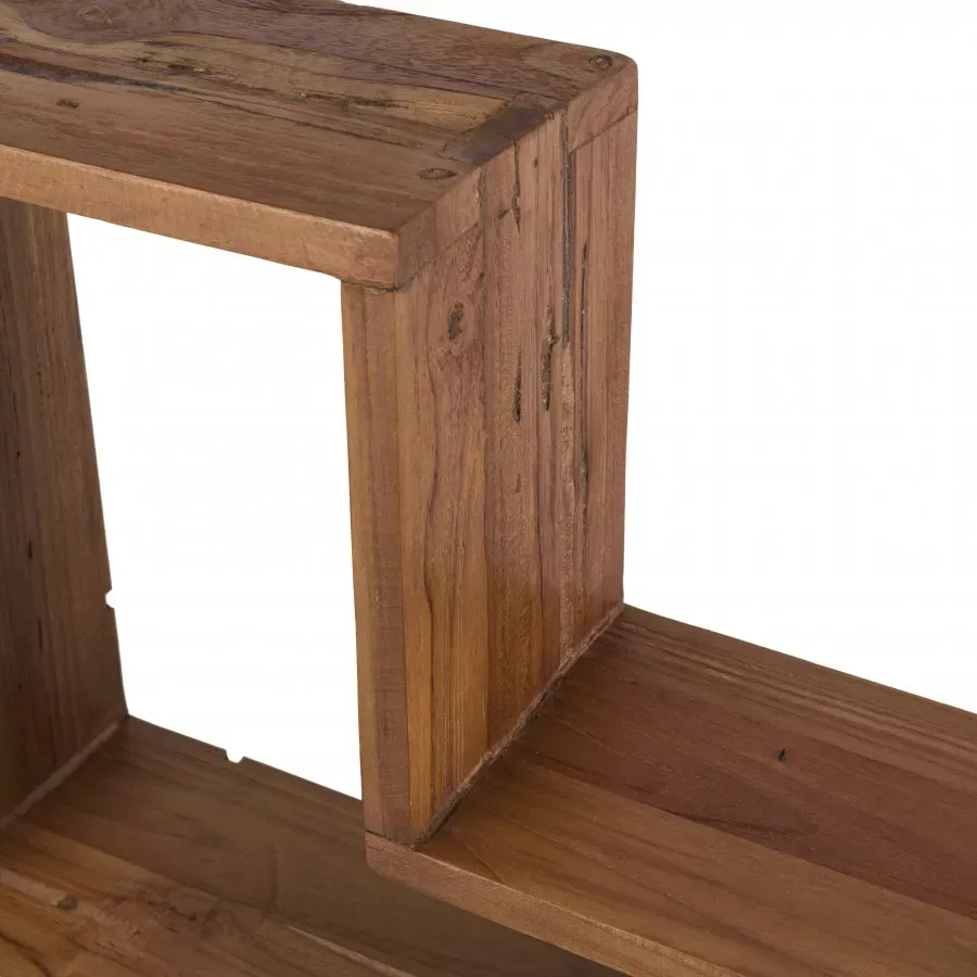 Illustration numéro 3 du produit Etagère murale forme ''L'' 1 niche en teck recyclé