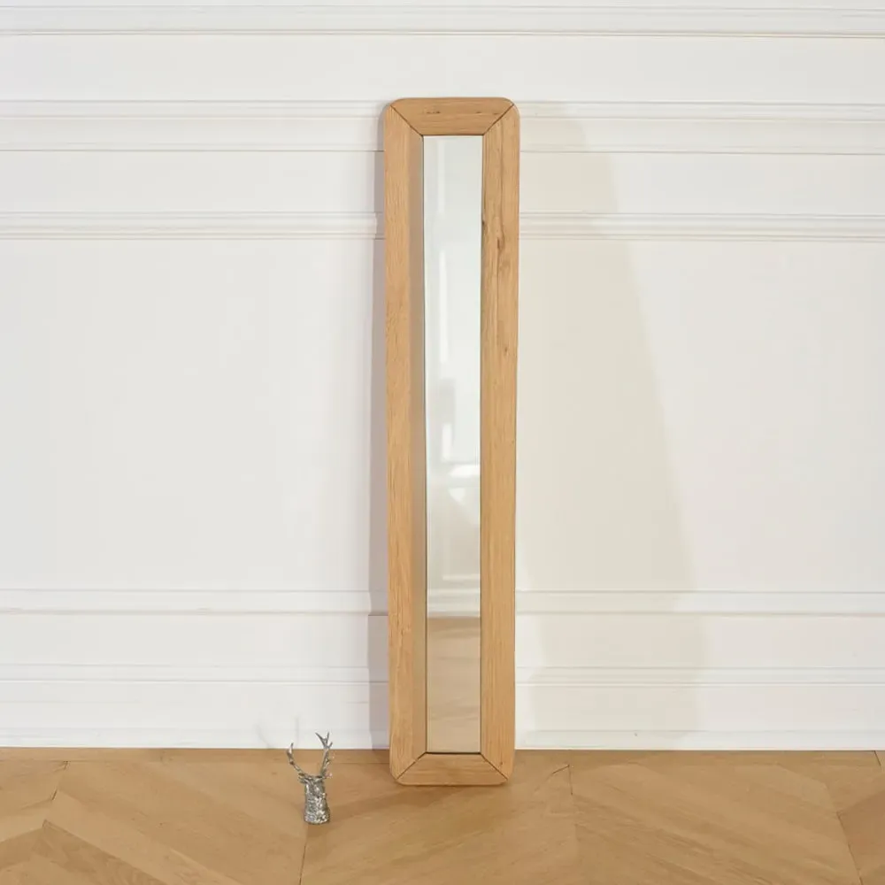 Illustration numéro 3 du produit Miroir 110x20 cadre en chêne teinte claire