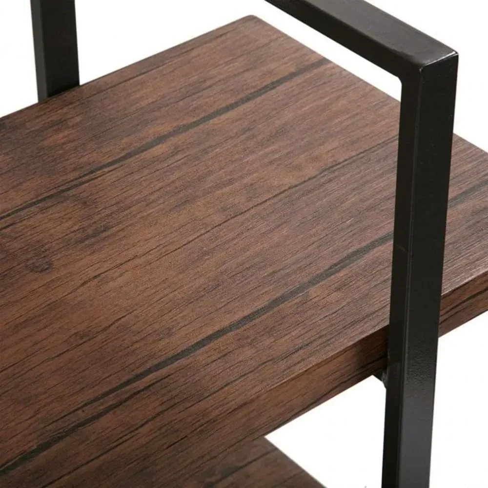 Illustration numéro 3 du produit Etagère en aggloméré imitation bois marron et noir