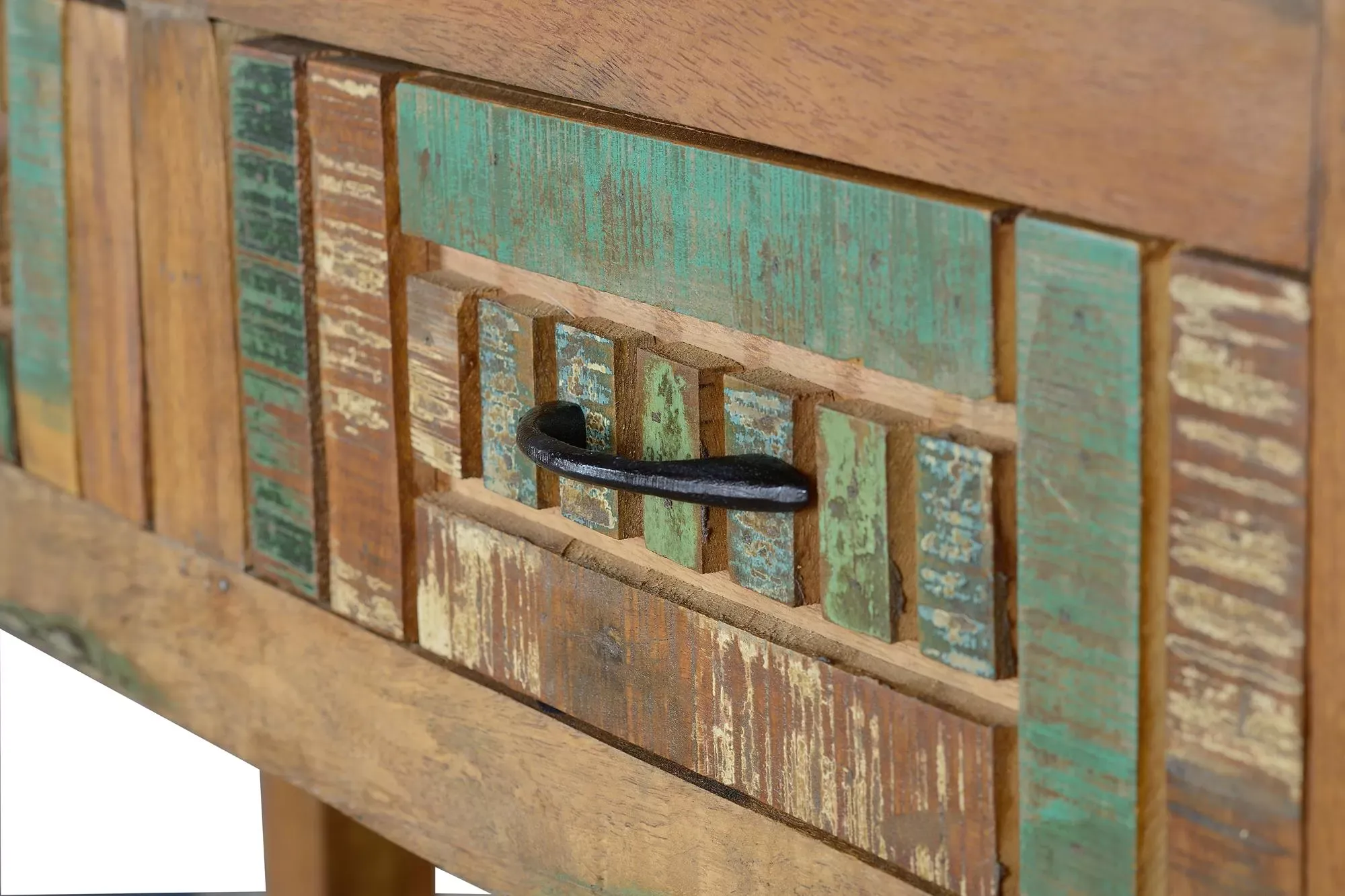 Illustration numéro 3 du produit Console en bois recyclé multicolore