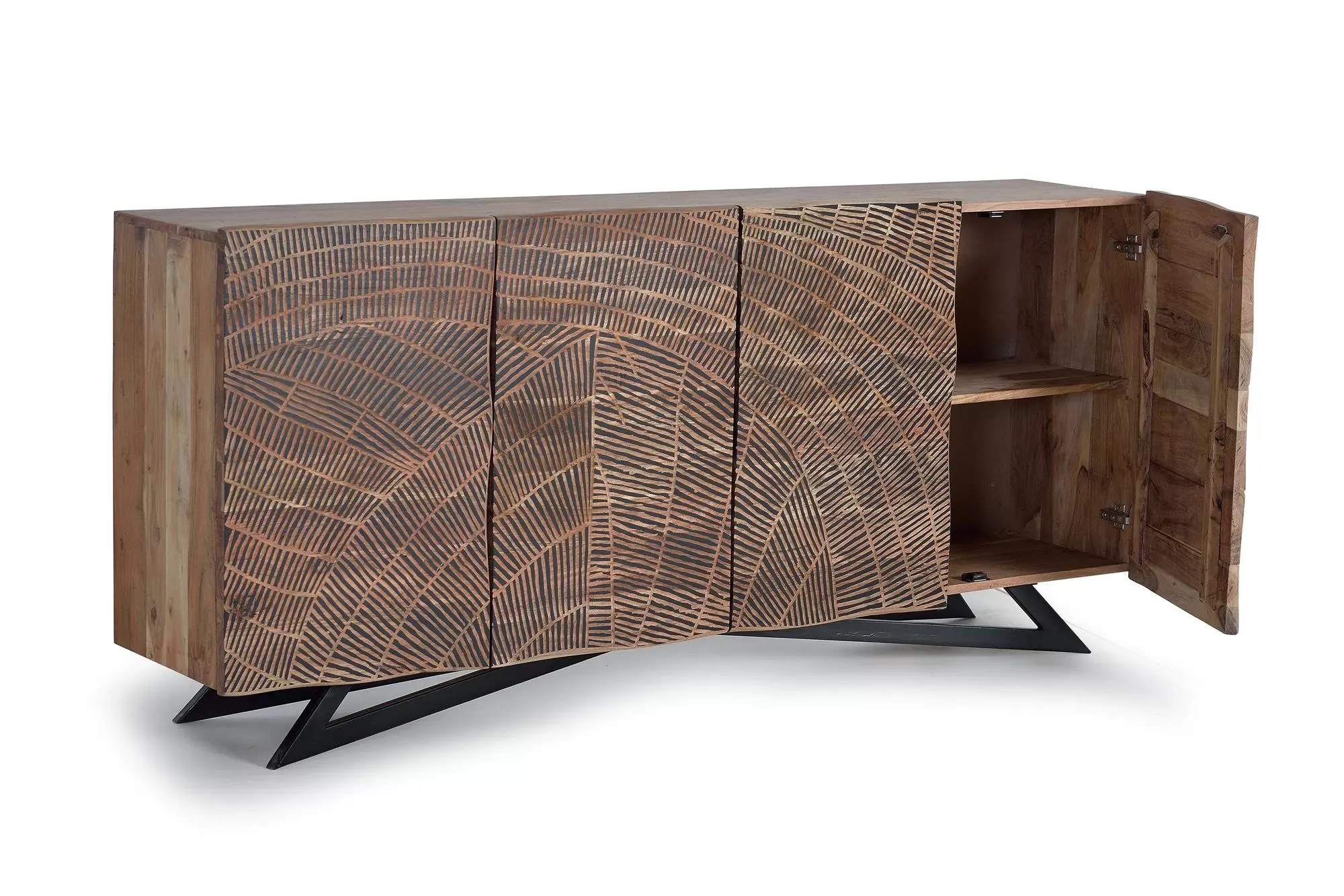 Illustration numéro 3 du produit Buffet en bois d'acacia et pieds en métal couleur naturelle