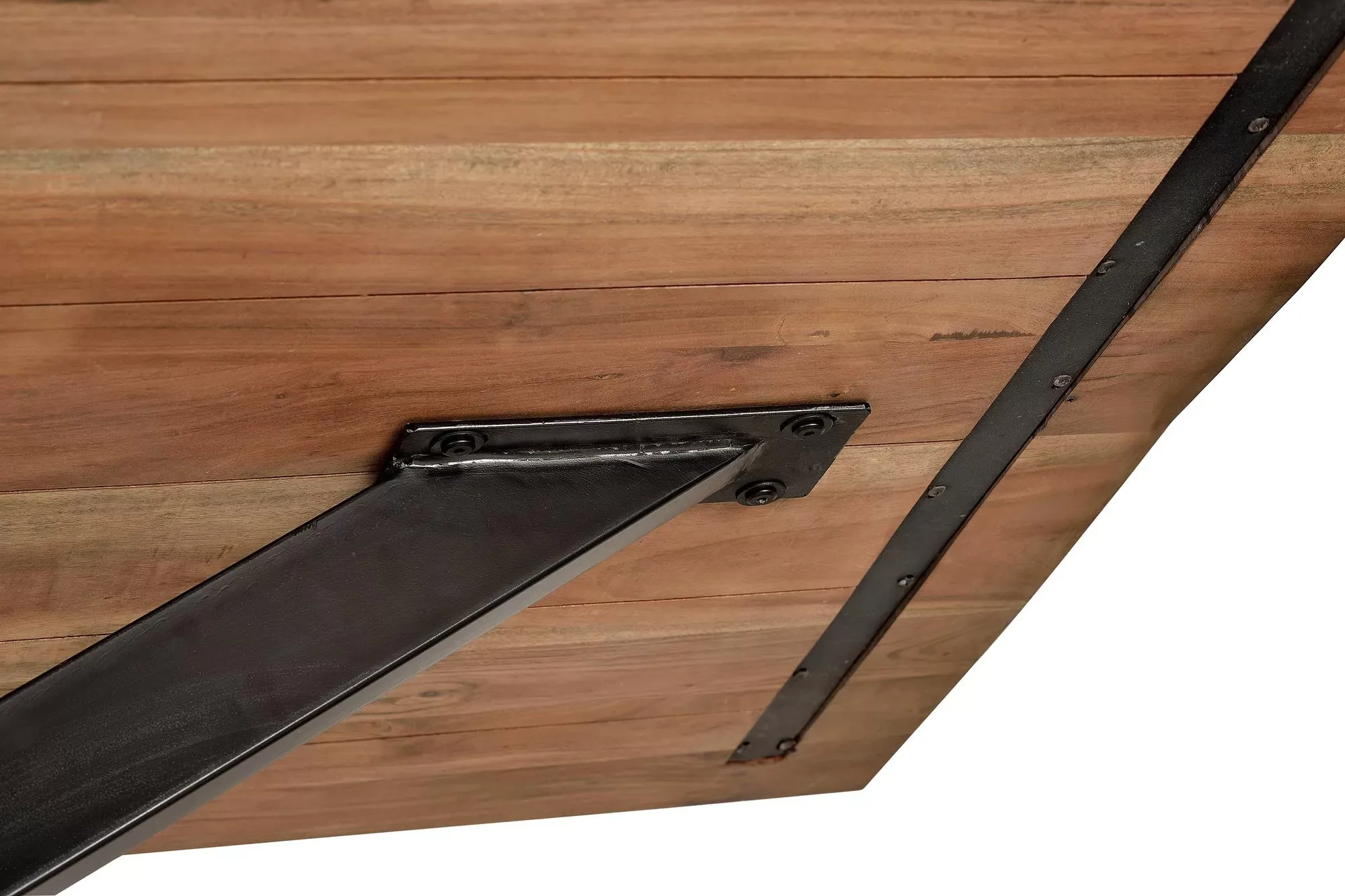 Illustration numéro 3 du produit Table à manger en bois d'acacia naturel et pieds en métal noir