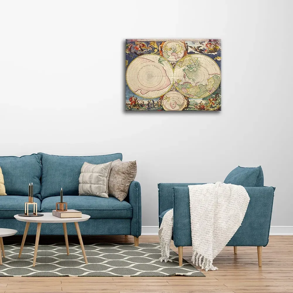 Illustration numéro 3 du produit Tableau cartographie ancienne carte No. 67 80x100cm