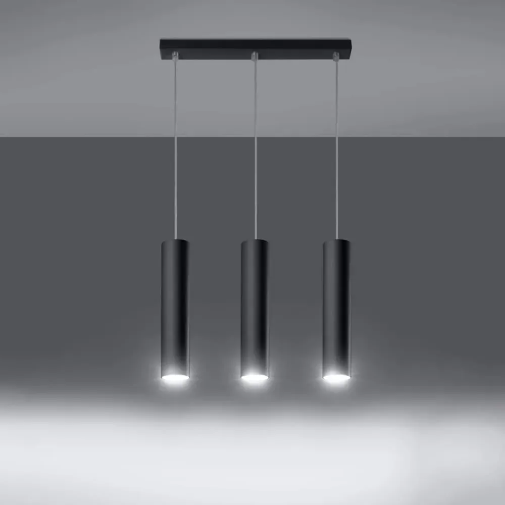 Illustration numéro 3 du produit Lampe suspendue acier noir H 90 cm