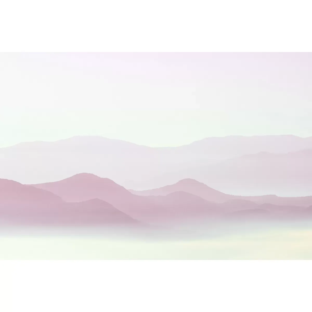 Illustration numéro 3 du produit Papier peint panoramique misty mountains rose 340x250cm