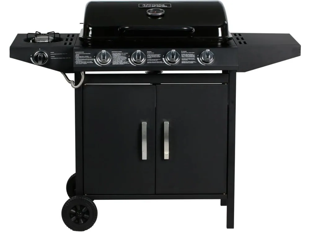 Illustration numéro 3 du produit Barbecue gaz ''festa 5'' - 5 brûleurs dont 1 latéral - 12.9 kw- noir