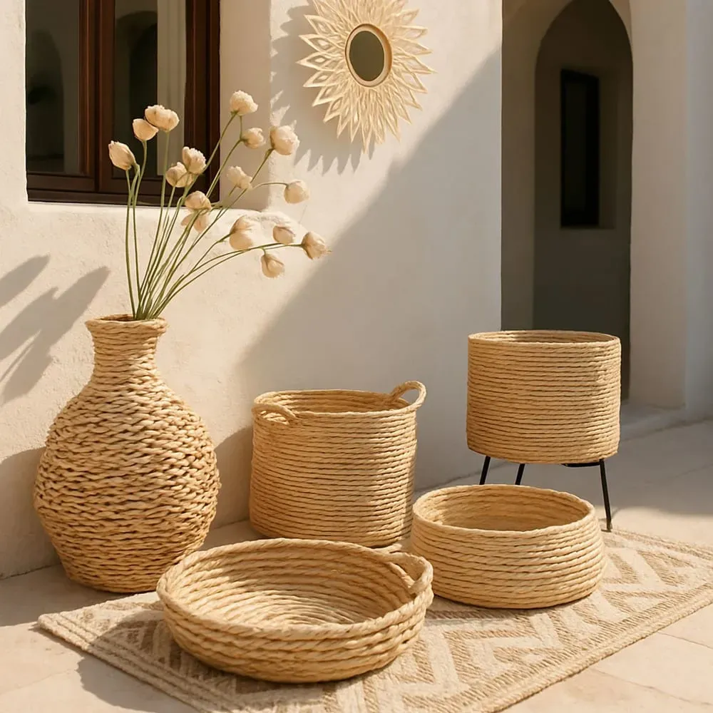 Illustration numéro 3 du produit Panier en abaca 42cm