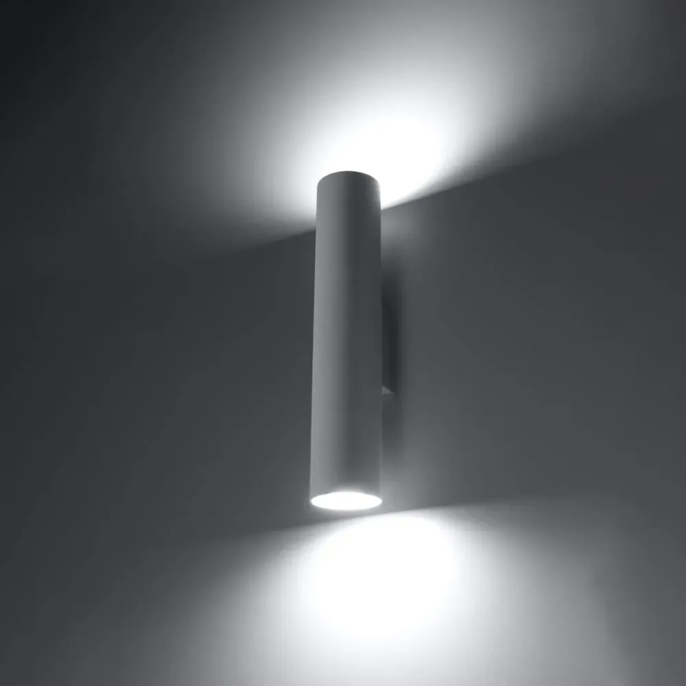 Illustration numéro 3 du produit Applique tube en métal blanc H 30 cm