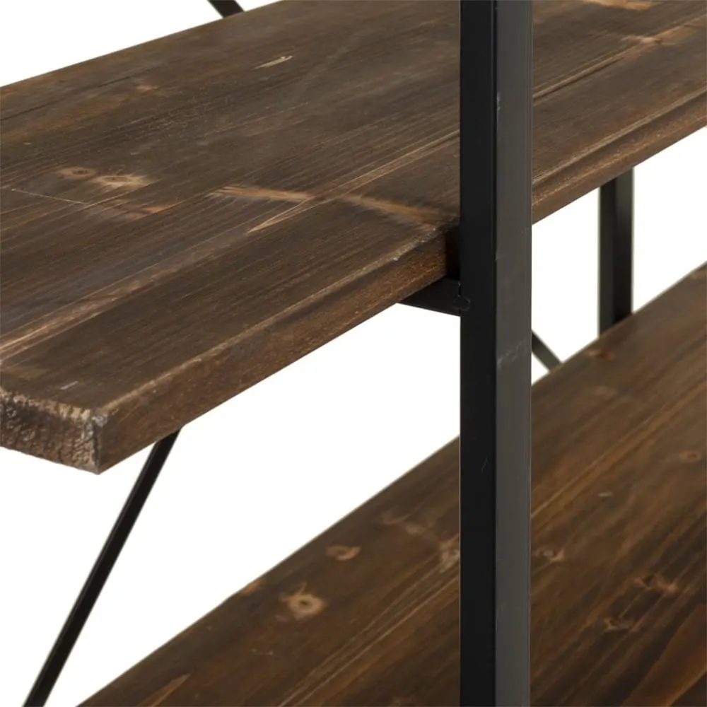 Illustration numéro 3 du produit Étagère en bois et métal marron 120x32x178h