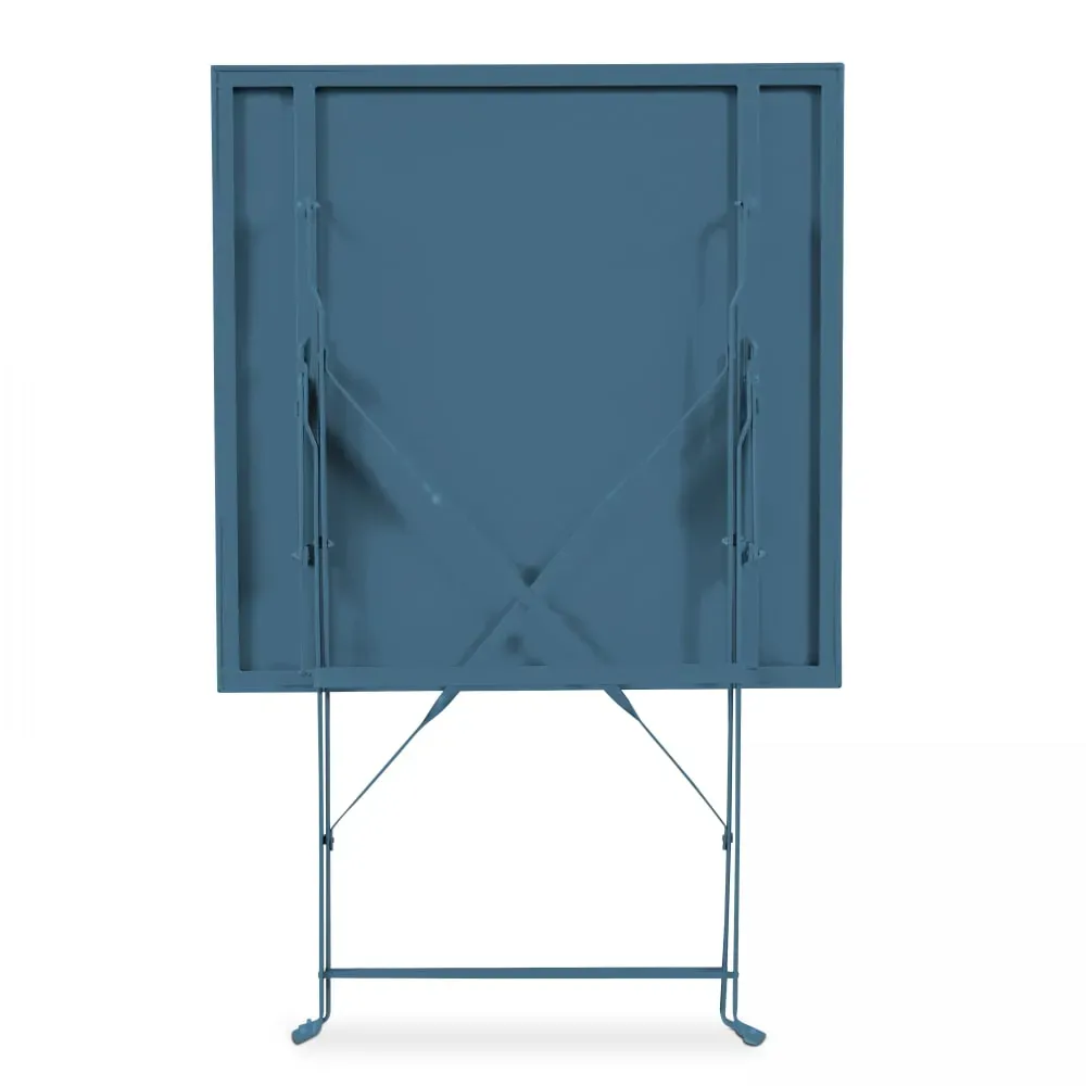 Illustration numéro 3 du produit Table de jardin pliante bistrot en acier bleu pacific