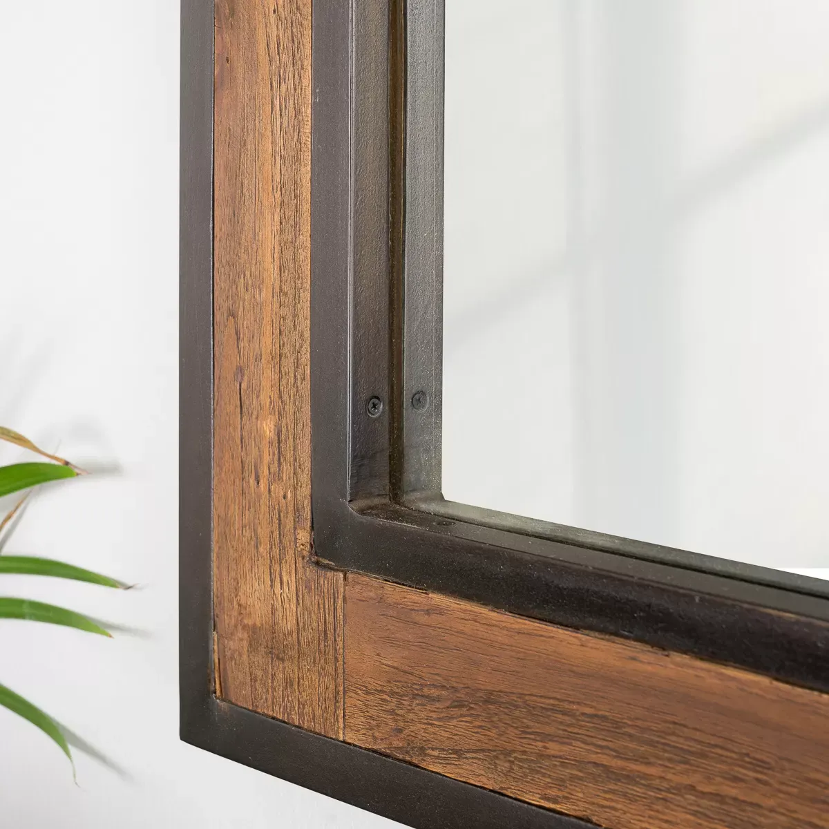 Illustration numéro 3 du produit Miroir de salle de bain Elégance bois métal 60x80