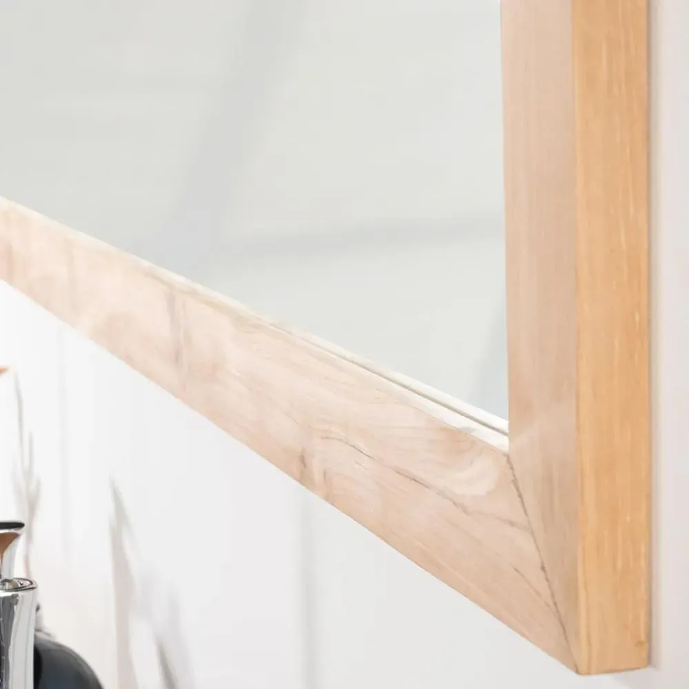 Illustration numéro 3 du produit Grand miroir rectangle en teck massif 180 x 70