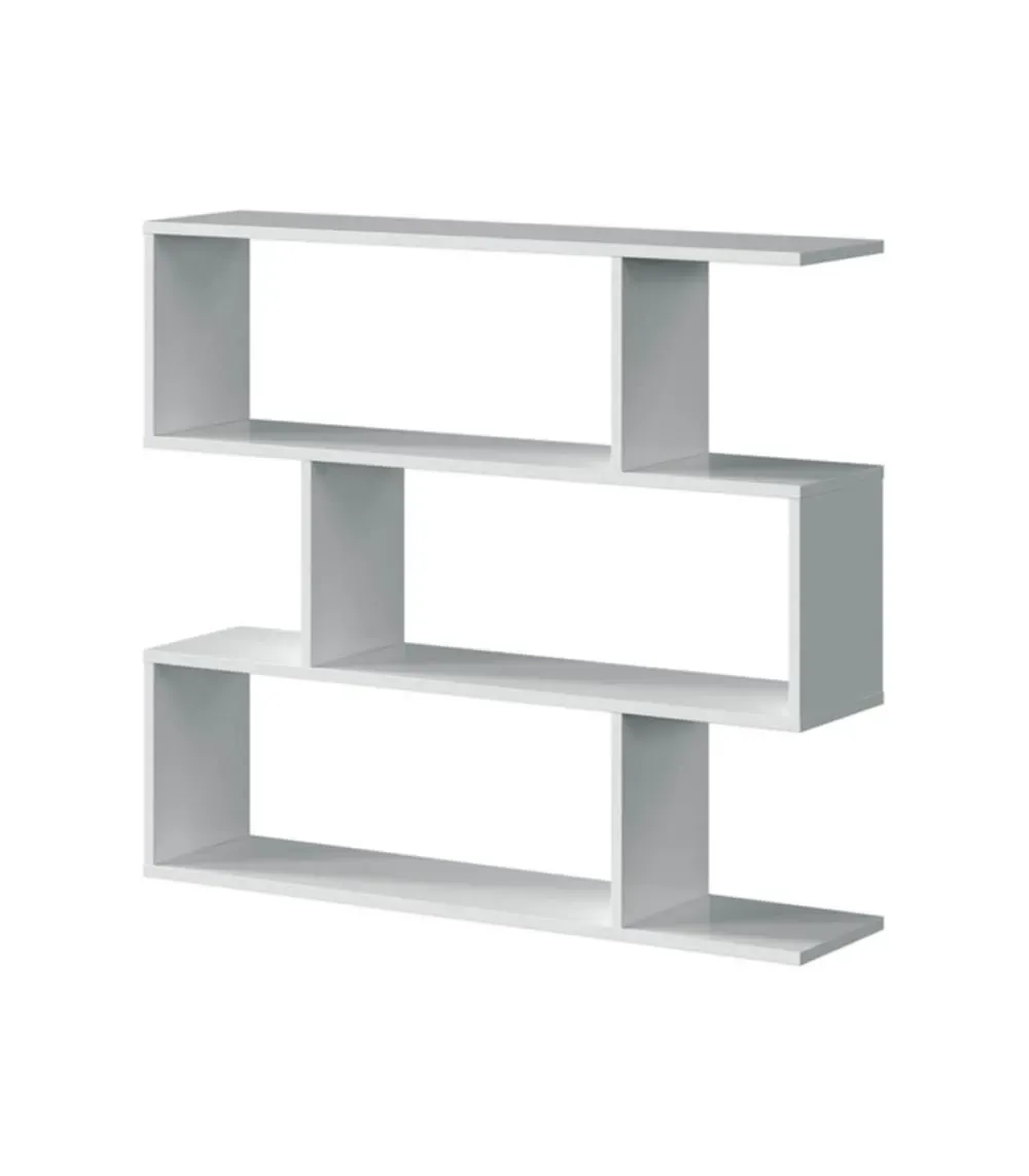 Illustration numéro 3 du produit Étagère basse de 3 niveaux L110 x H97cm - Blanc