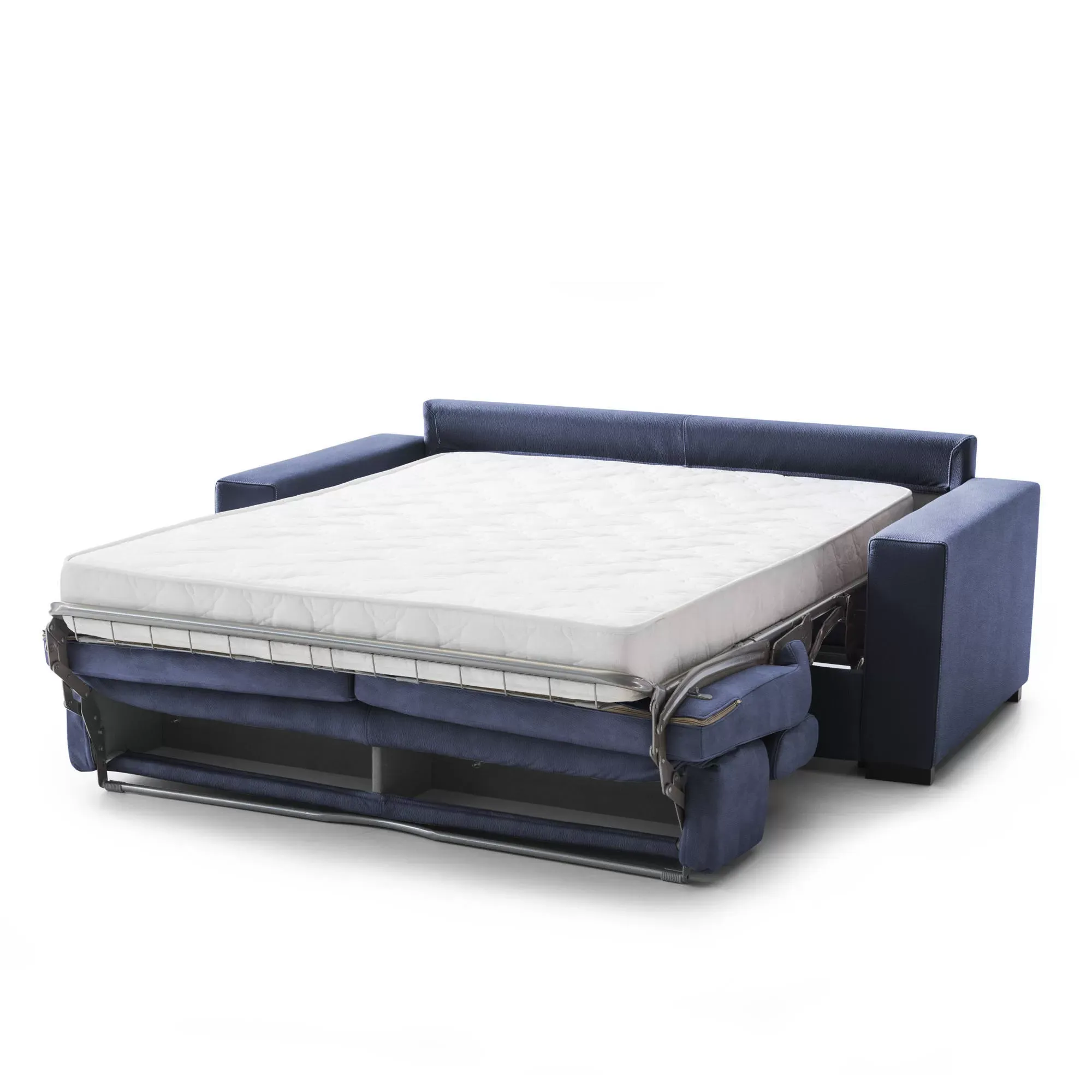 Illustration numéro 3 du produit Canapé lit 2 places en tissu bleu 160x95 cm