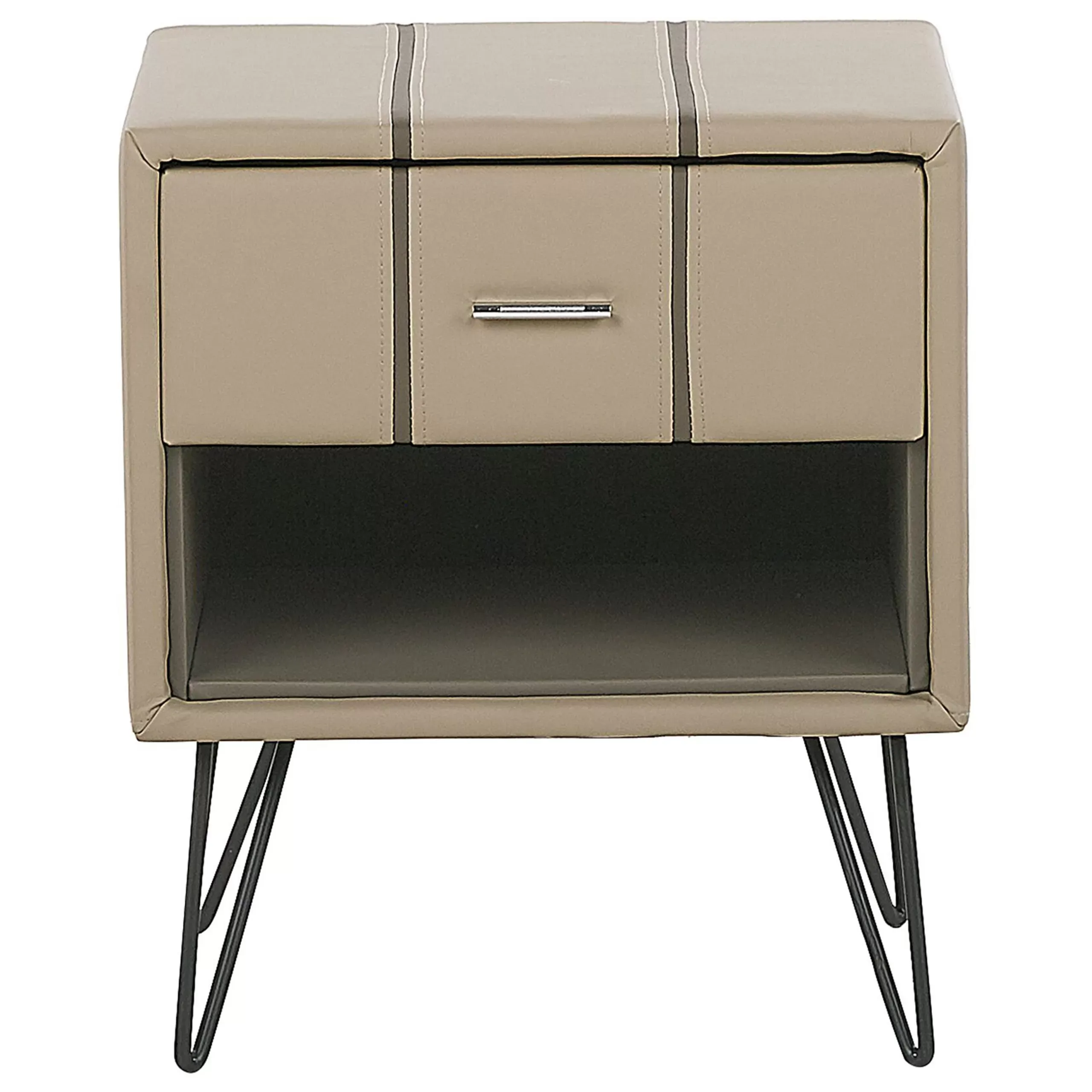 Illustration numéro 3 du produit Table de chevet cuir pu beige